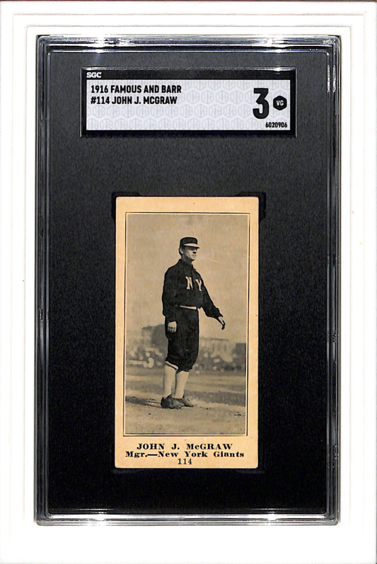 1916 Famous And Barr #114 John J. Mcgraw SGC 3 SN 6020906