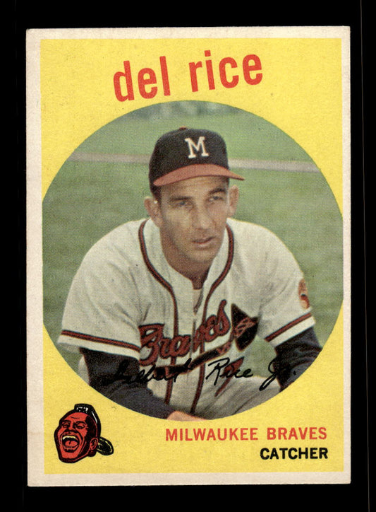 1959 Topps #104 Del Rice Milwaukee Braves EX 10012017
