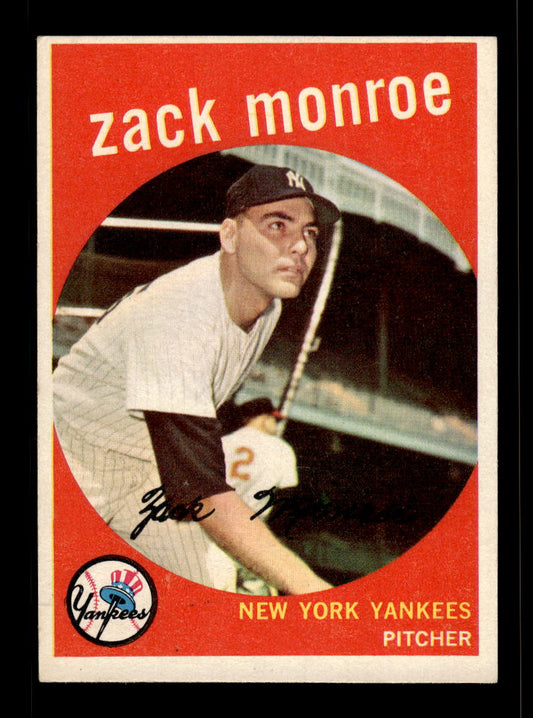 1959 Topps #108 Zack Monroe New York Yankees EX 10012018