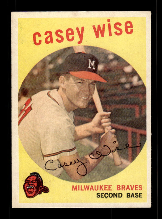 1959 Topps #204a Casey Wise Milwaukee Braves EX 10012036