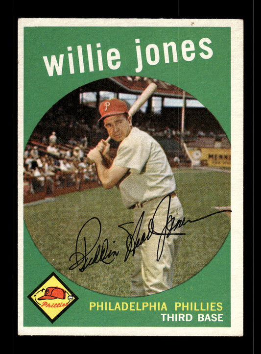 1959 Topps #208a Willie Jones Philadelphia Phillies EX 10012037
