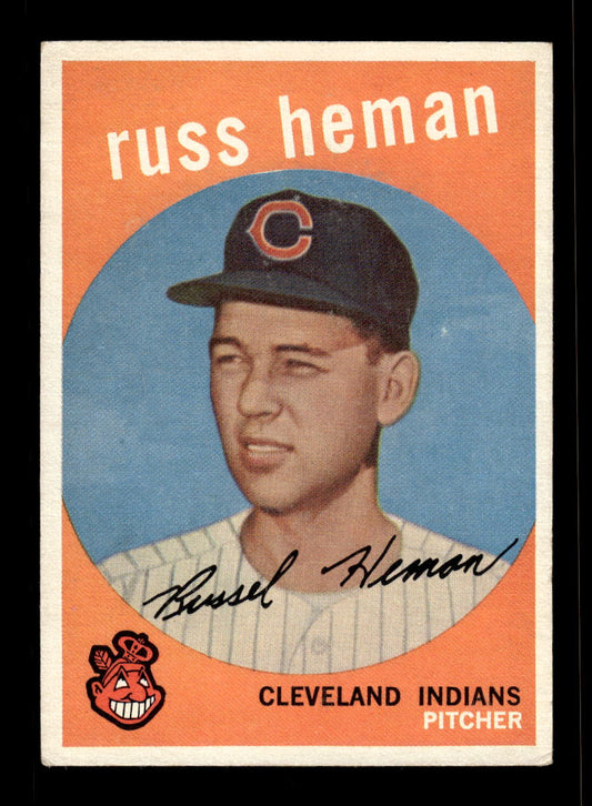 1959 Topps #283b Russ Heman Cleveland Indians EX 10012052
