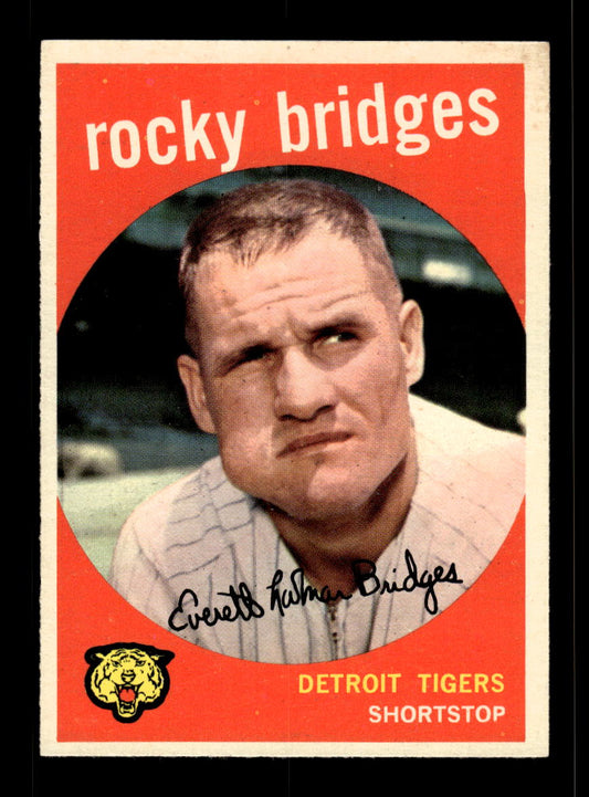 1959 Topps #318 Rocky Bridges Detroit Tigers EX 10012061