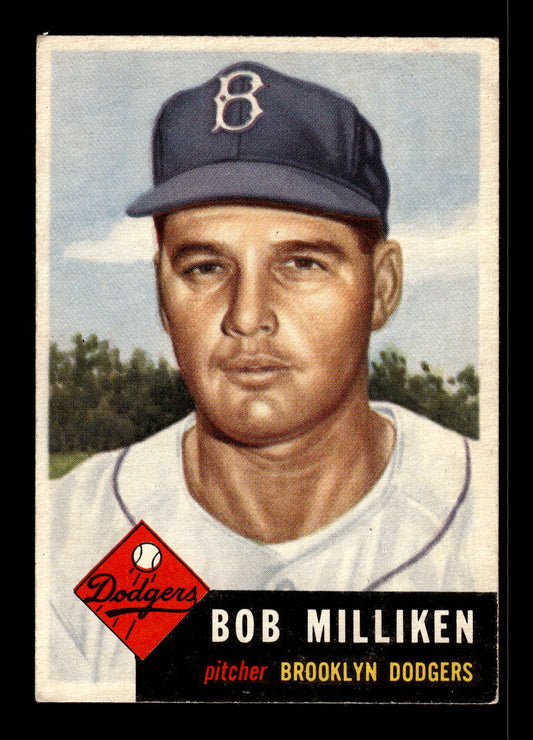 1953 Topps #221 Bob Milliken Brooklyn Dodgers VG 10012114