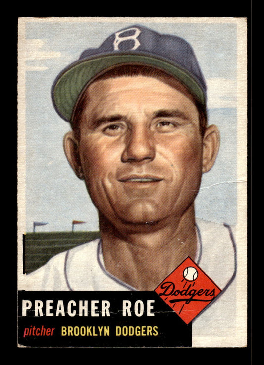 1953 Topps #254 Preacher Roe Brooklyn Dodgers G/VG 10012115