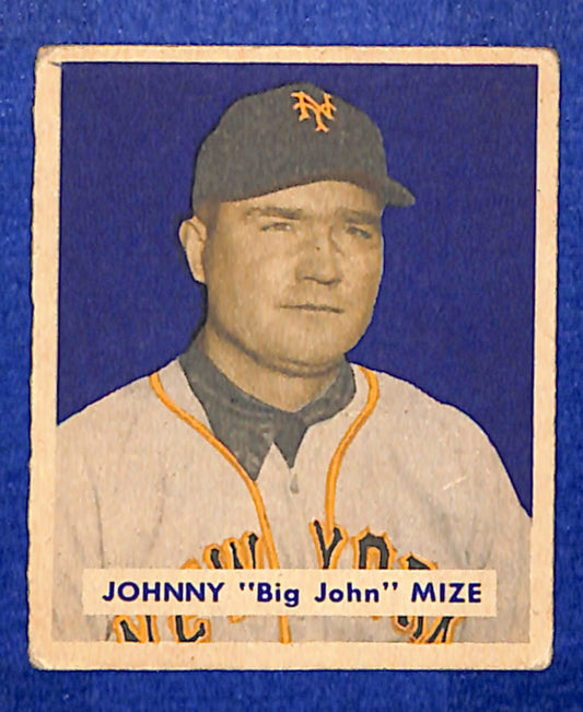 1949 Bowman #85b Johnny "Big John" Mize New York Giants VG 10012125