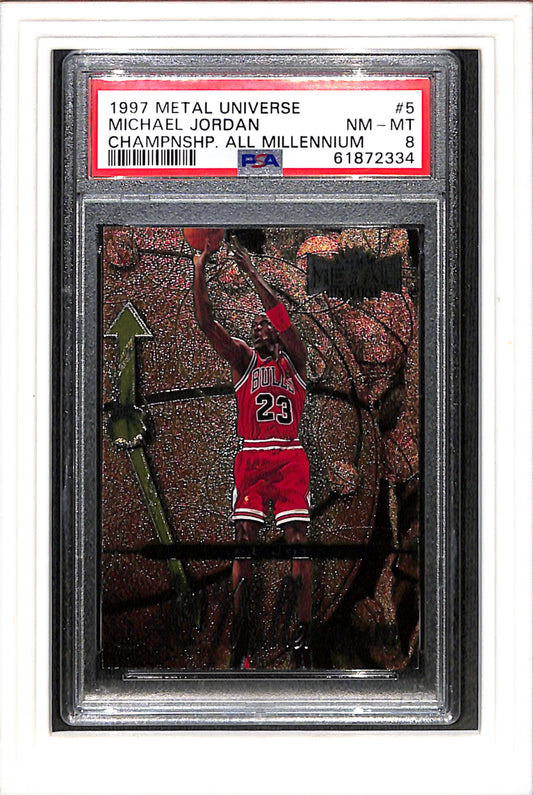 1997 Metal Universe All Millennium #5 Michael Jordan PSA 8 SN 61872334