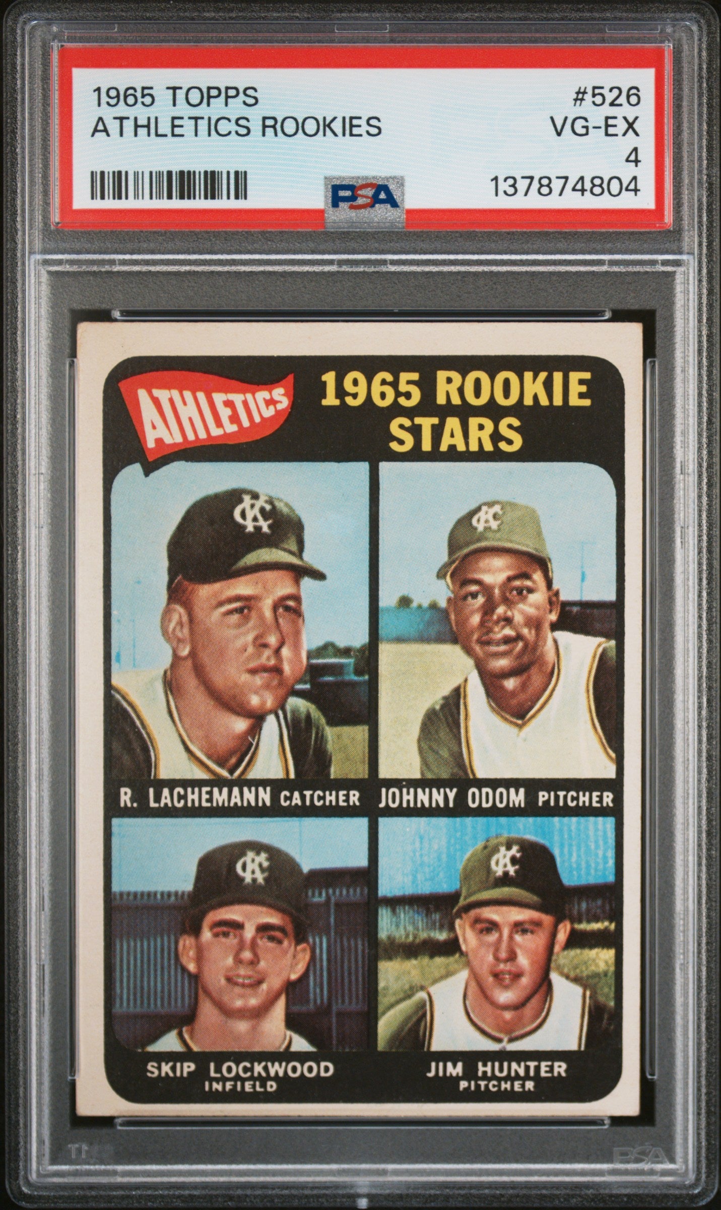 1965 Topps #526 Athletics Rookies PSA 4 SN 137874804