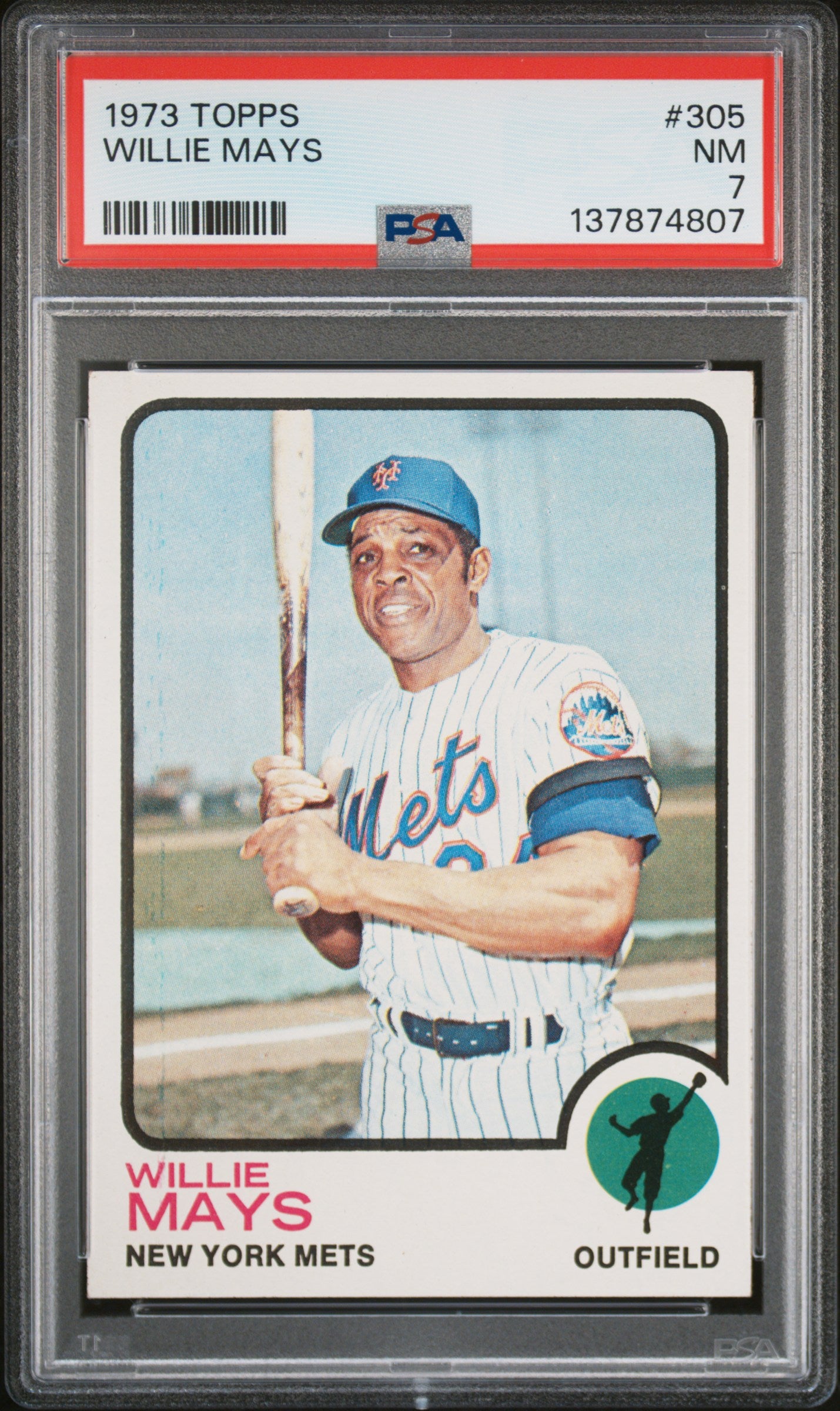 1973 Topps #305 Willie Mays PSA 7 SN 137874807