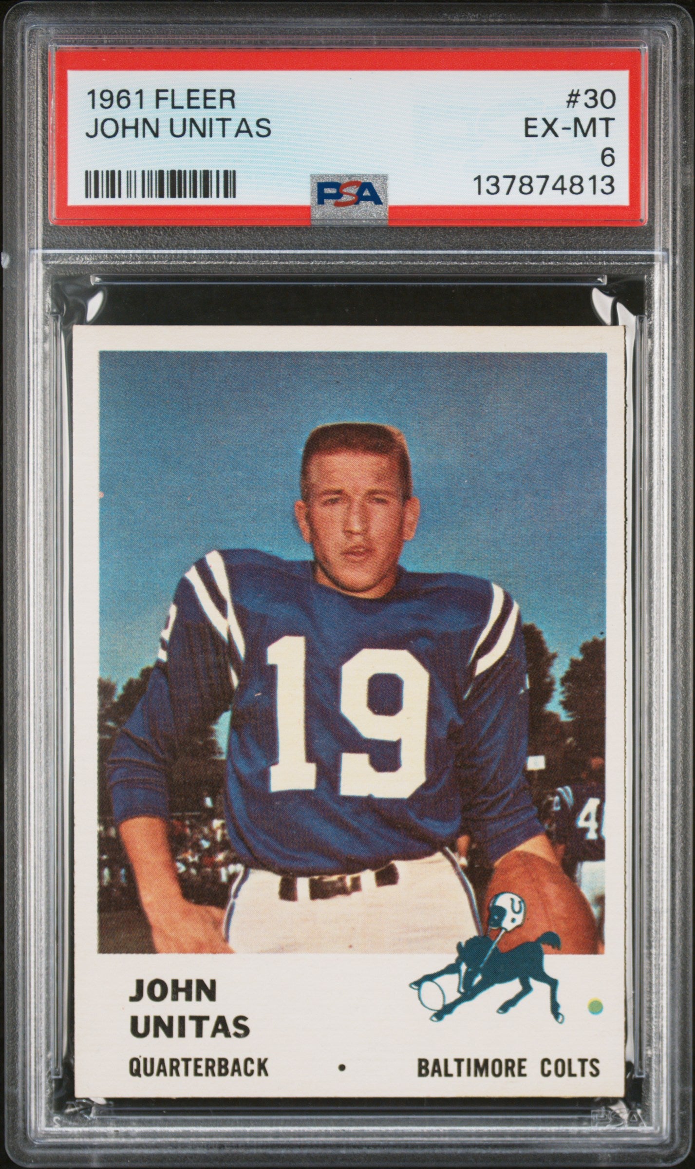 1961 Fleer #30 John Unitas PSA 6 SN 137874813