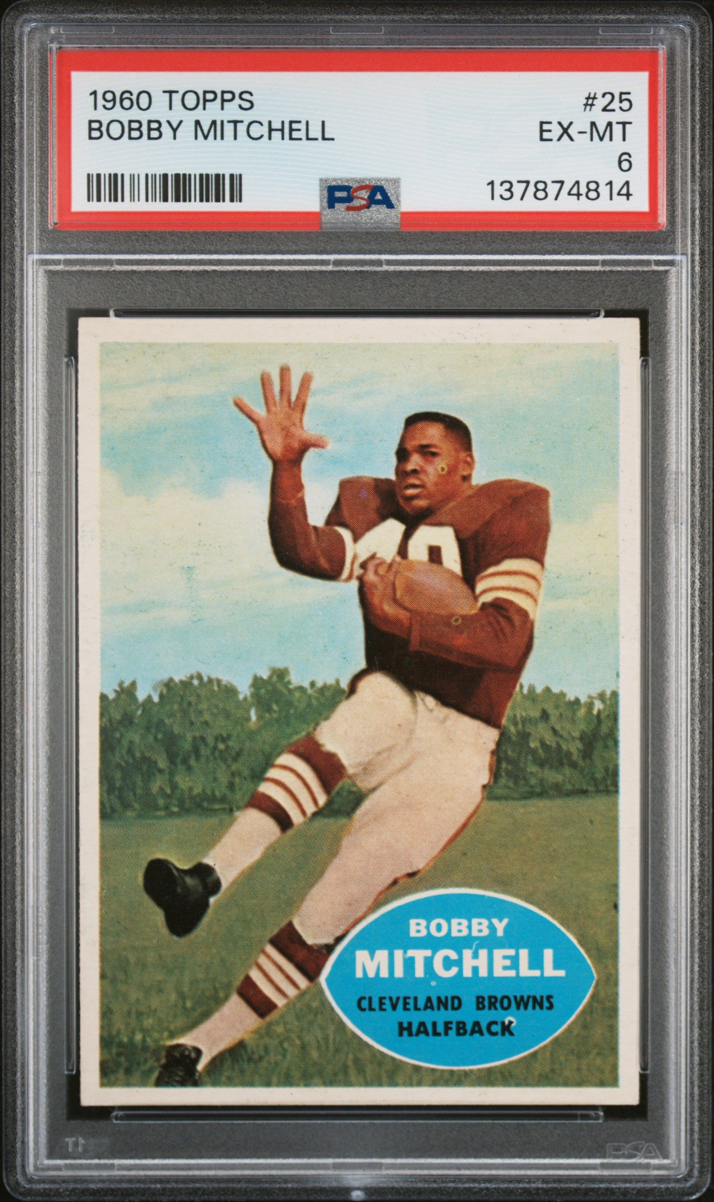 1960 Topps #25 Bobby Mitchell PSA 6 SN 137874814