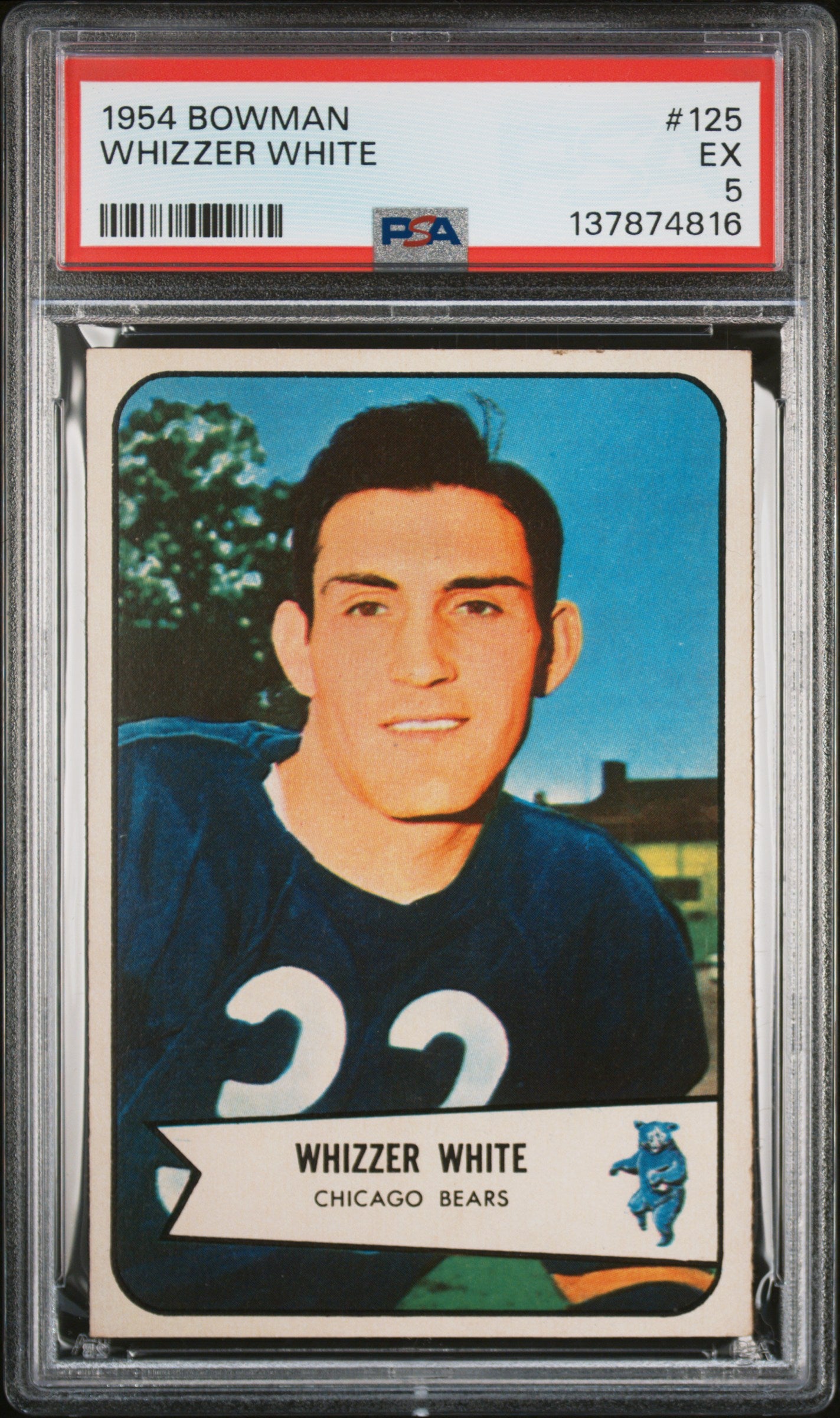 1954 Bowman #125 Whizzer White PSA 5 SN 137874816