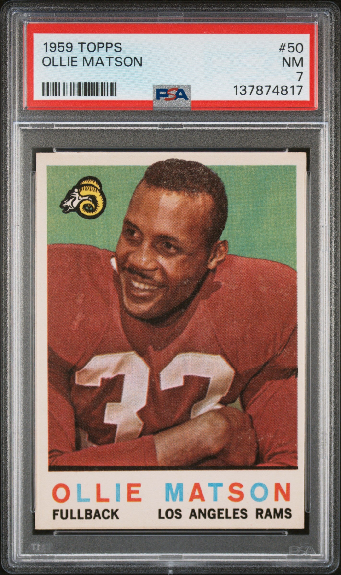 1959 Topps #50 Ollie Matson PSA 7 SN 137874817