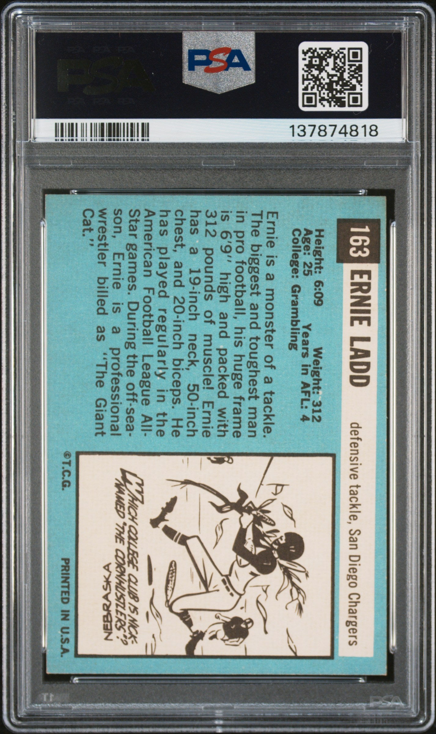 1964 Topps #163 Ernie Ladd PSA 7 SN 137874818