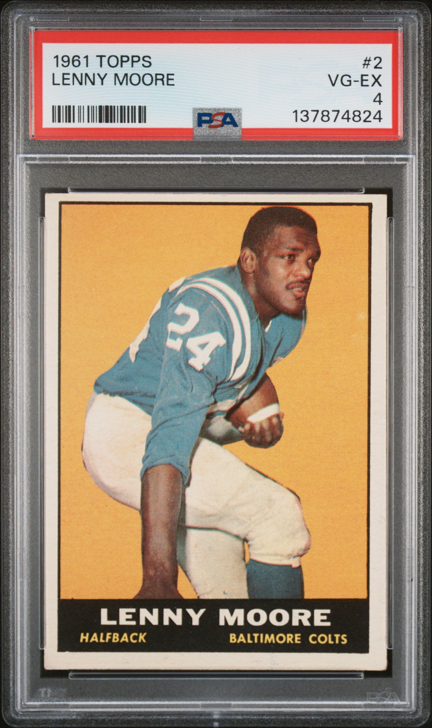 1961 Topps #2 Lenny Moore PSA 4 SN 137874824