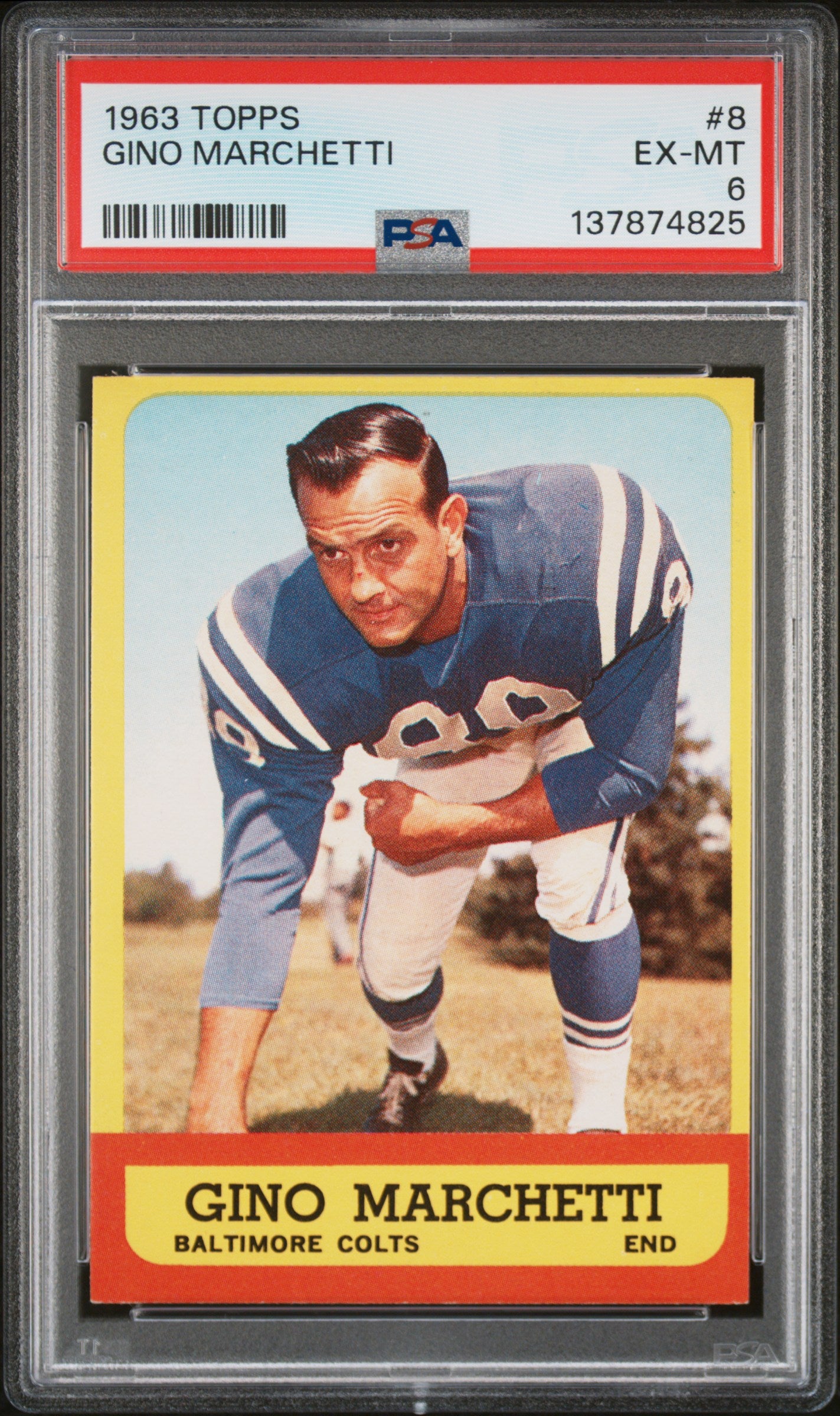 1963 Topps #8 Gino Marchetti PSA 6 SN 137874825