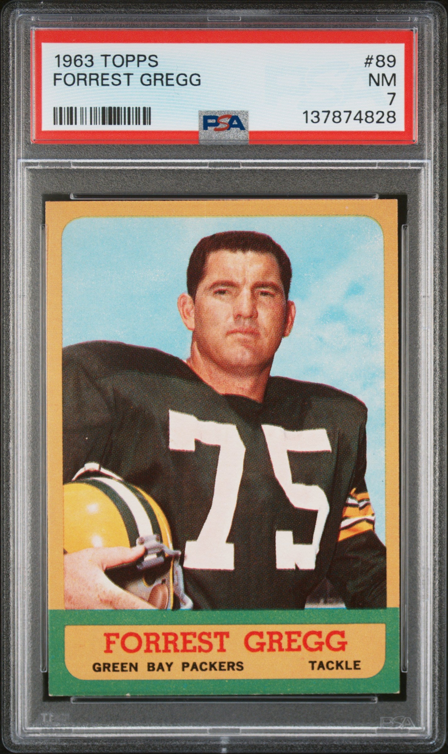 1963 Topps #89 Forrest Gregg PSA 7 SN 137874828