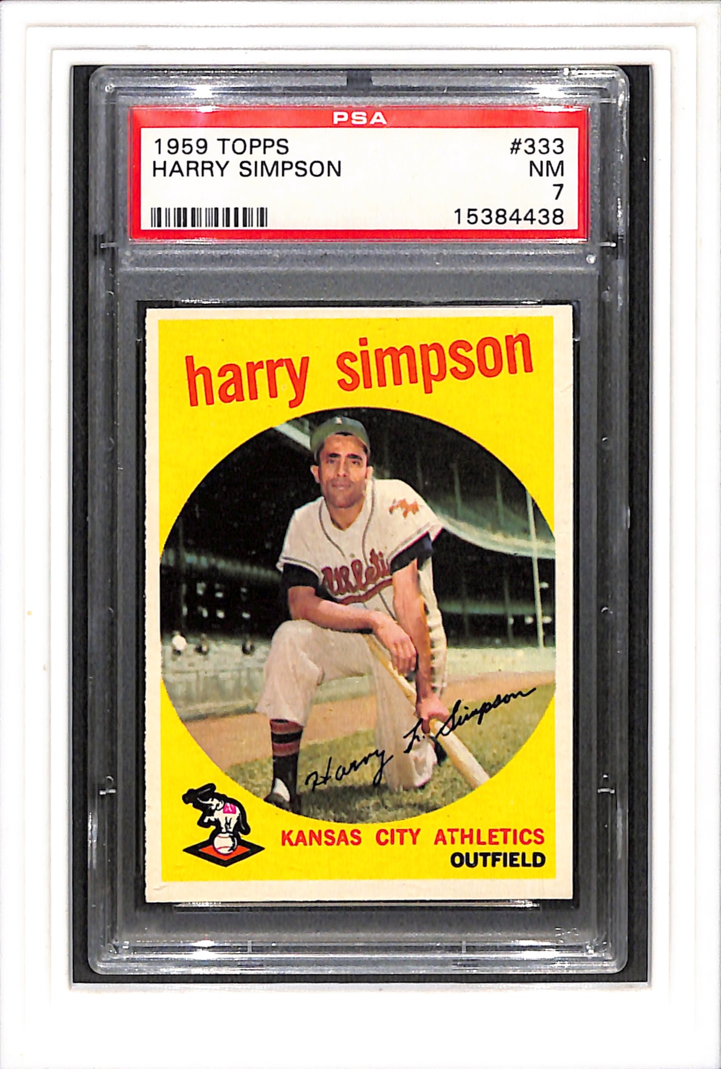 1959 Topps #333 Harry Simpson PSA 7 SN 15384438