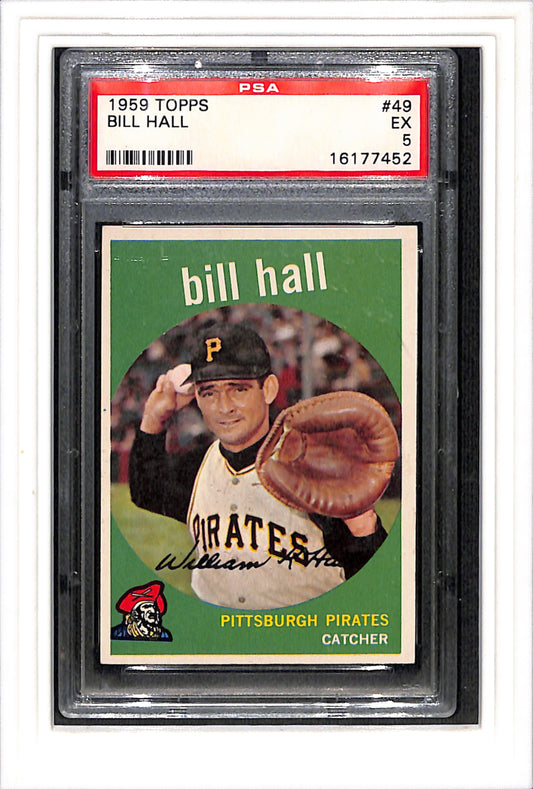 1959 Topps #49 Bill Hall PSA 5 SN 16177452