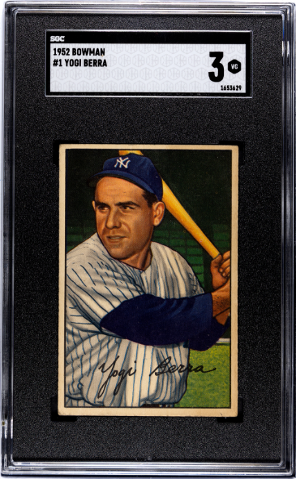 1952 Bowman #1 Yogi Berra SGC 3 SN 1653629