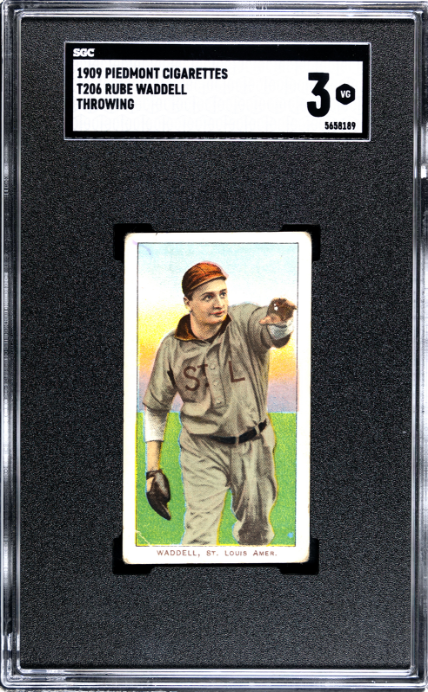 1909 T206 Rube Waddell Throwing SGC 3 SN 5658189