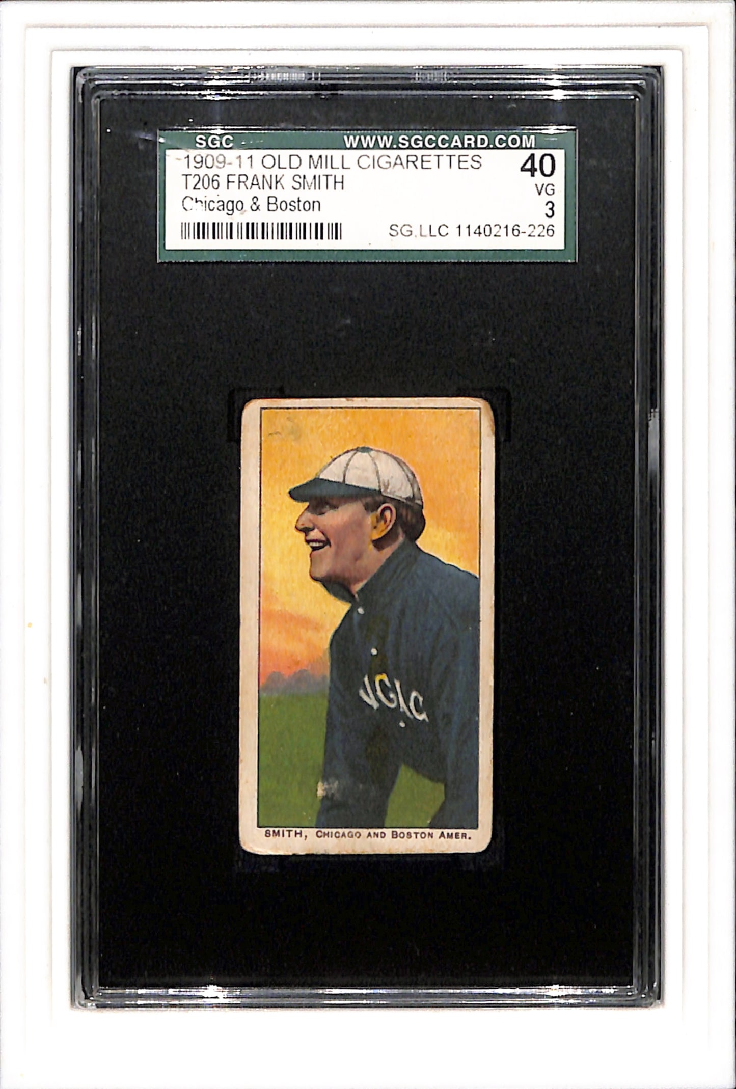 1909-11 T206 Old Mill Frank Smith SGC 3 SN 1140216