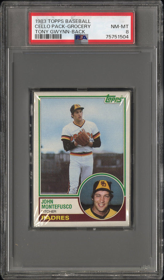 1983 Topps Baseball Cello Pack-Grocery Tony Gwynn-Back PSA 8 SN 75751504