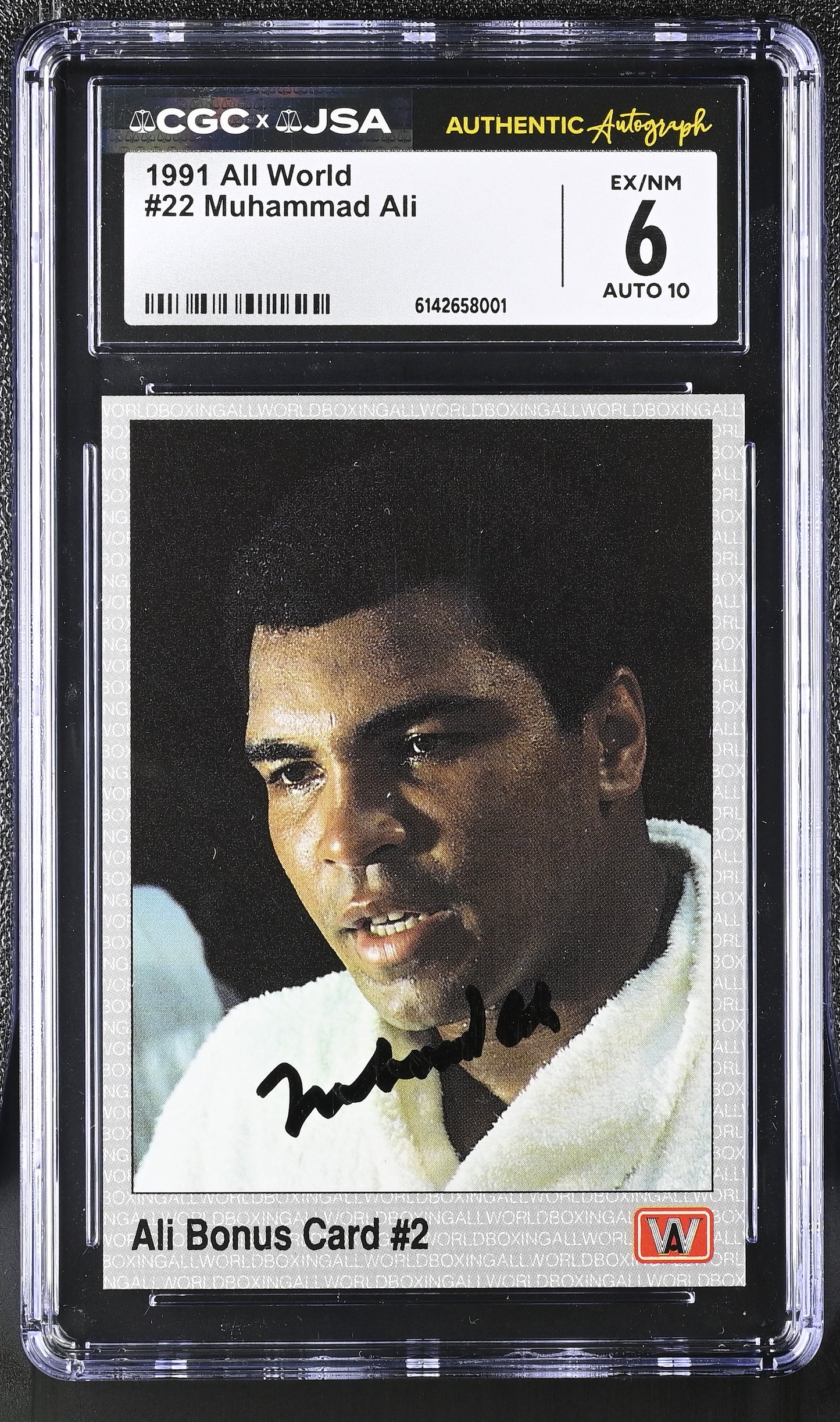 1991 All World #22 Muhammad Ali CGC 6 SN 6142658001