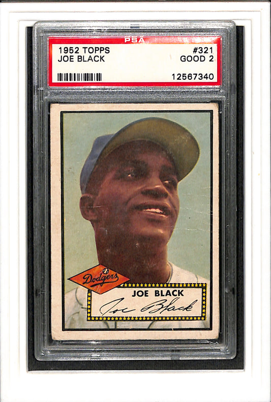1952 Topps #321 Joe Black PSA 2 SN 12567340