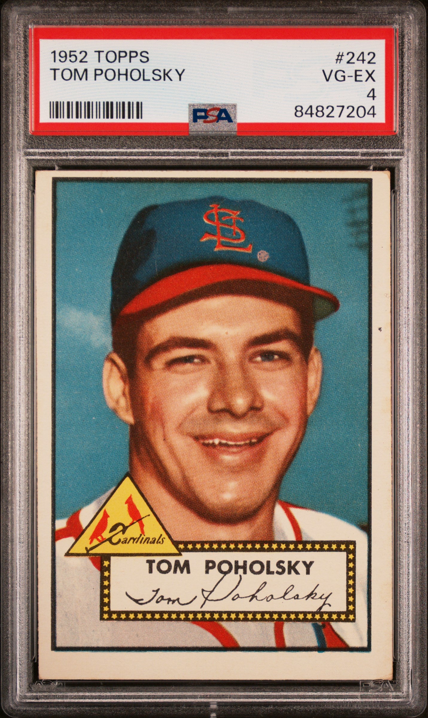 1952 Topps #242 Tom Poholsky PSA 4 SN 84827204