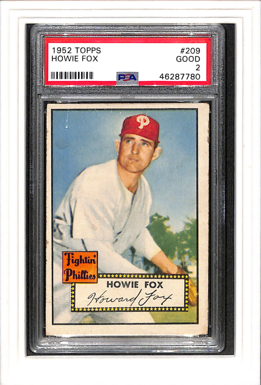 1952 Topps #209 Howie Fox PSA 2 SN 46287780