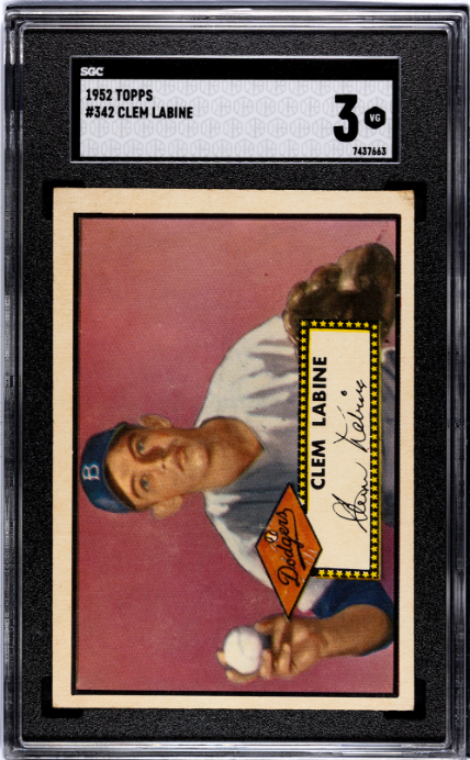 1952 Topps #342 Clem Labine SGC 3 SN 7437663