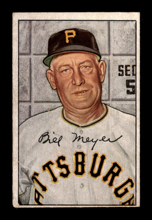 1952 Bowman #155 Billy Meyer Pittsburgh Pirates G/VG 10012301