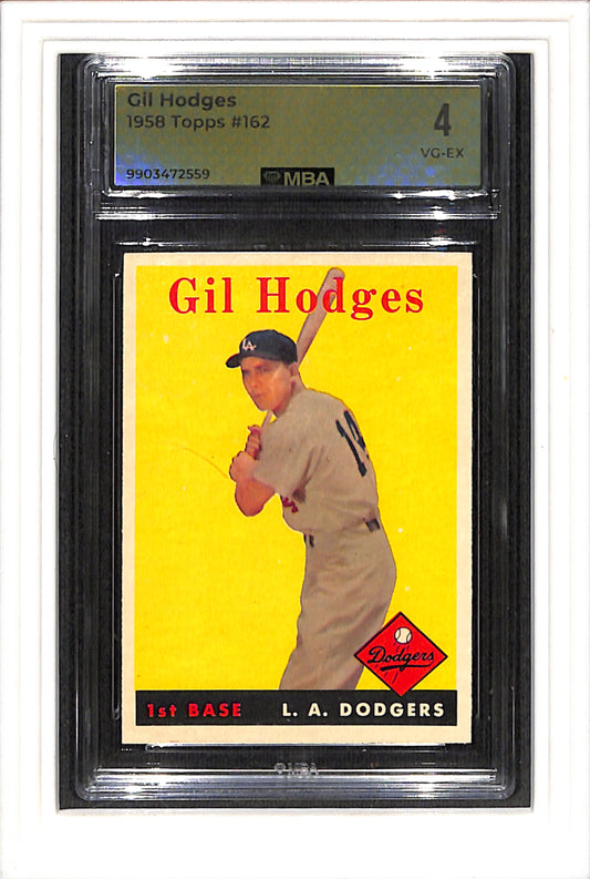 1958 Topps #162 Gil Hodges MBA 4 SN 9903472559