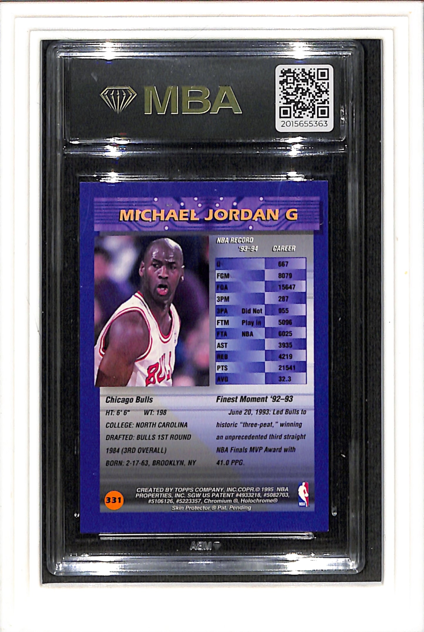1994-95 Finest #331 Michael Jordan MBA 9 SN 2015655363