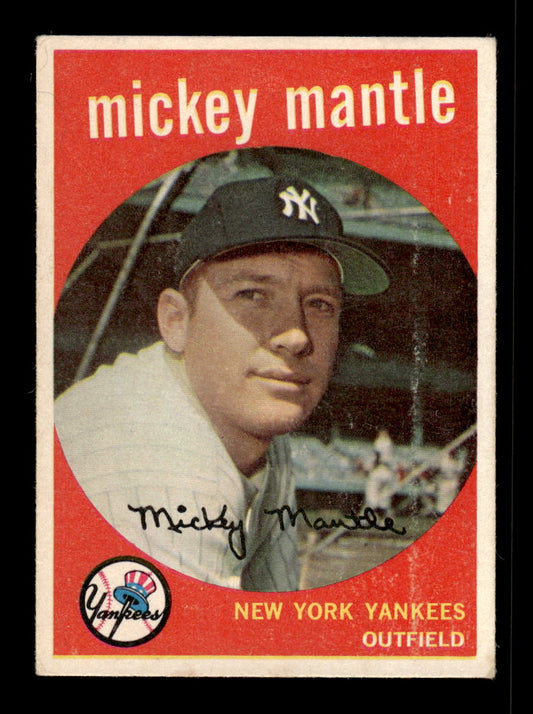 0007 - 1959 Topps #10 Mickey Mantle New York Yankees EX 10012352