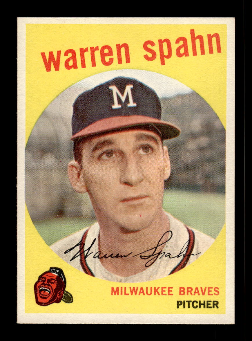 0005 - 1959 Topps #40b Warren Spahn Milwaukee Braves NMT 10012355