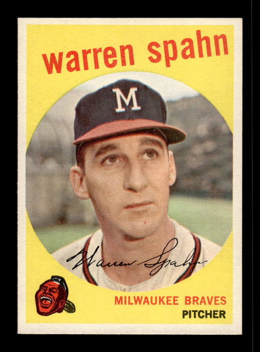 0005 - 1959 Topps #40b Warren Spahn Milwaukee Braves NMT 10012355