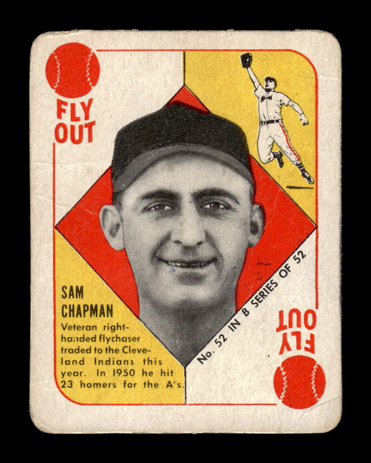 1951 Topps Blue Backs #52 Sam Chapman Cleveland Indians Poor 10012632