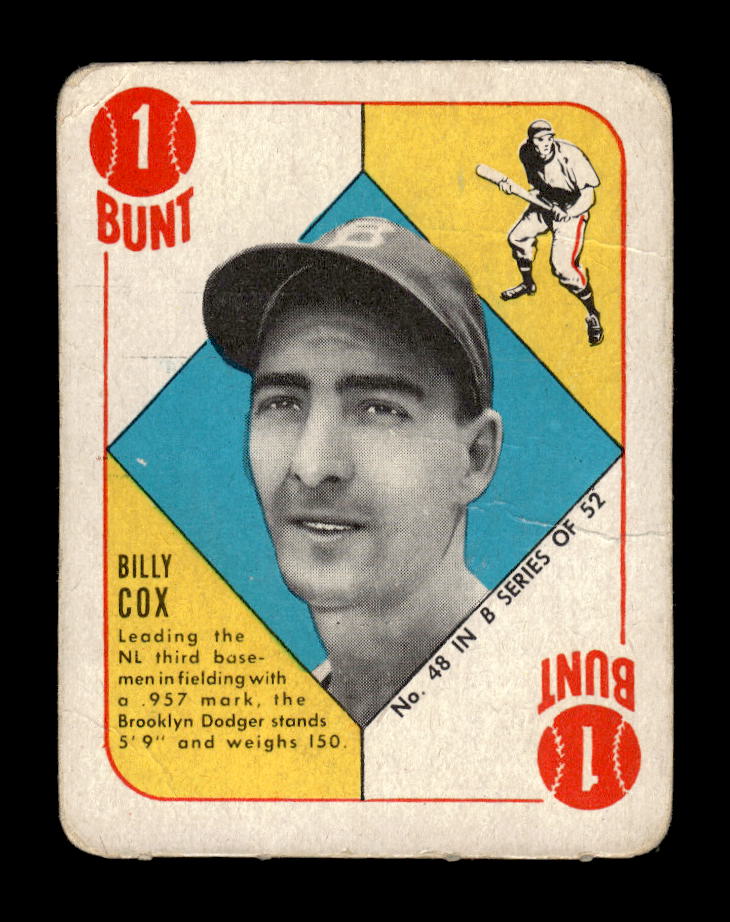 1951 Topps Blue Backs #48 Billy Cox Brooklyn Dodgers Poor 10012635