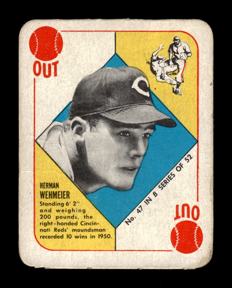 1951 Topps Blue Backs #47 Herman Wehmeier Cincinnati Reds Poor 10012637