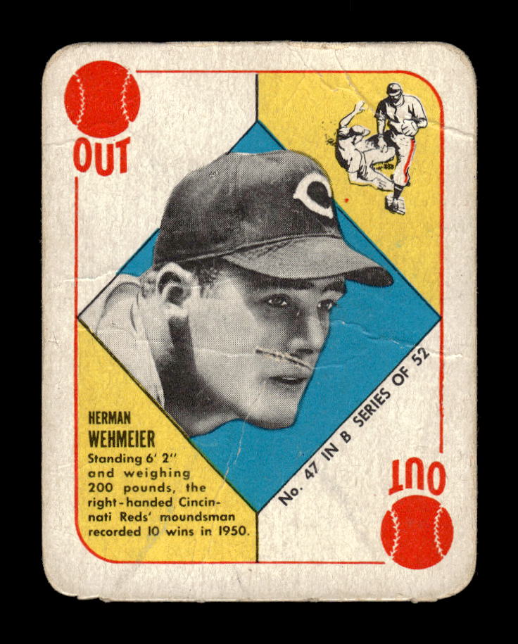 1951 Topps Blue Backs #47 Herman Wehmeier Cincinnati Reds Poor 10012638