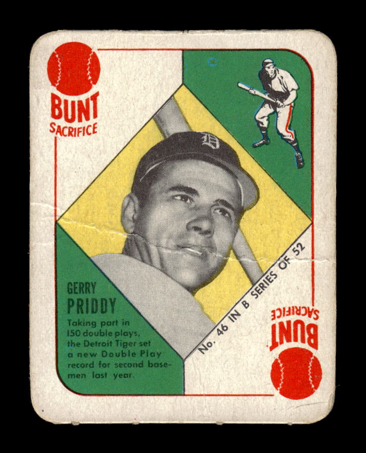1951 Topps Blue Backs #46 Jerry Priddy Detroit Tigers Poor 10012640