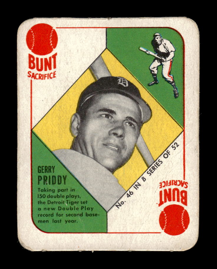 1951 Topps Blue Backs #46 Jerry Priddy Detroit Tigers Poor 10012641