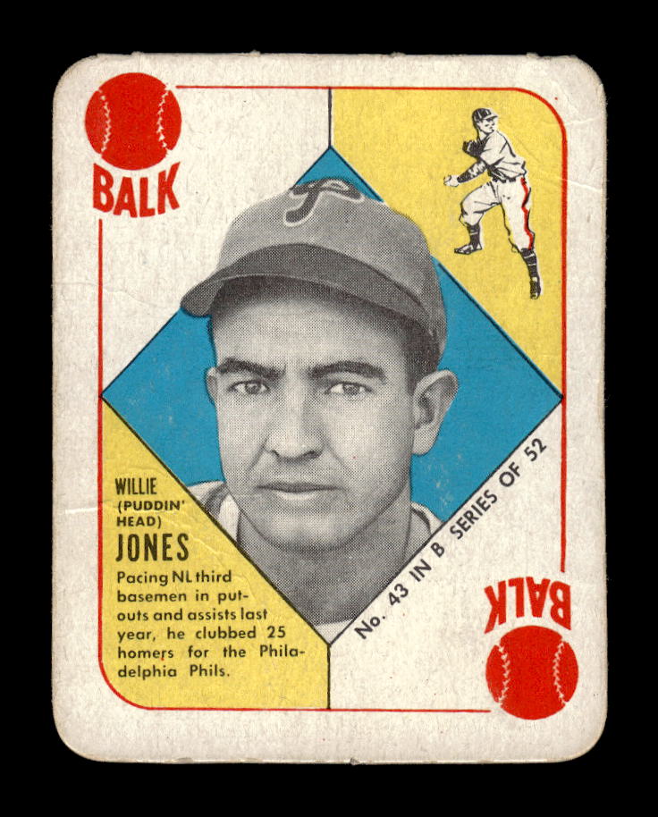 1951 Topps Blue Backs #43 Willie Jones Philadelphia Phillies Poor 10012647
