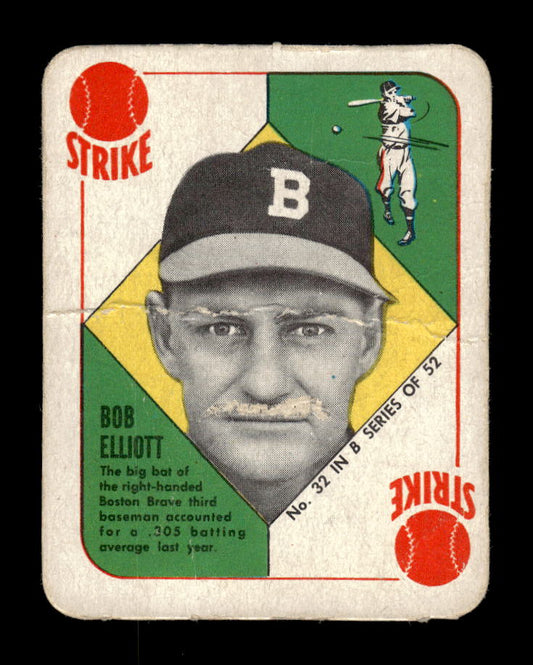 1951 Topps Blue Backs #32 Bob Elliott Boston Braves Poor 10012662