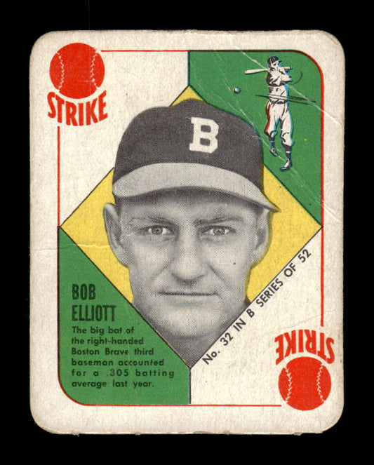 1951 Topps Blue Backs #32 Bob Elliott Boston Braves Poor 10012663