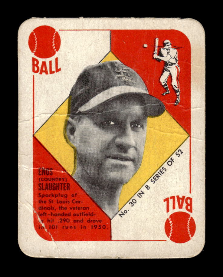 1951 Topps Blue Backs #30 Enos Slaughter St. Louis Cardinals Poor 10012669