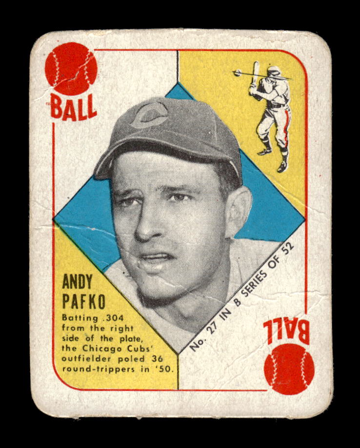 1951 Topps Blue Backs #27 Andy Pafko Chicago Cubs Poor 10012672