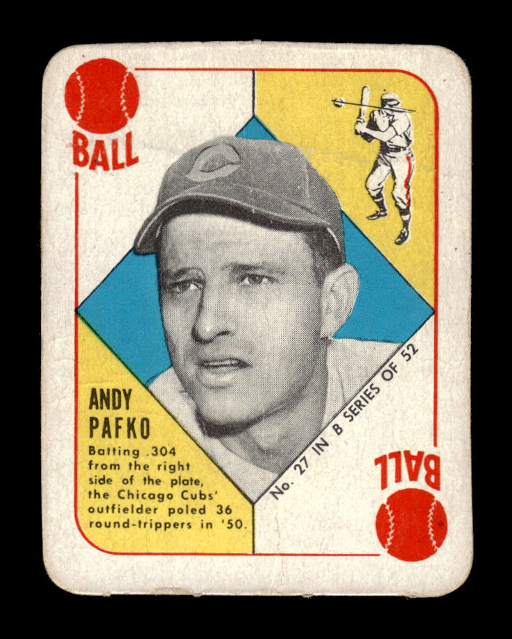 1951 Topps Blue Backs #27 Andy Pafko Chicago Cubs Poor 10012673